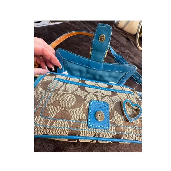 Authentic Coach Brown and Teal crossbody - Picture 9 of 14